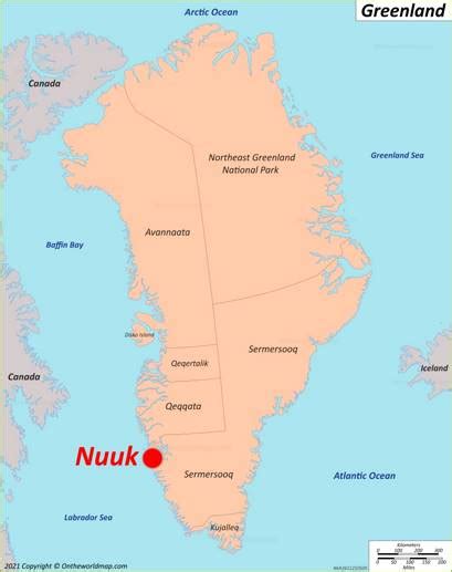 greenland capital|Nuuk Map .